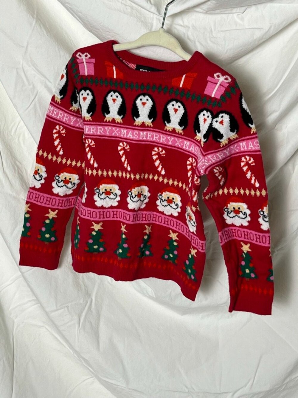 Permanent Ugly Christmas Sweater XXS Penguins Santa Holiday Pullover